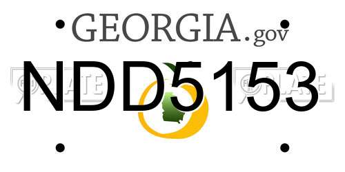 NDD5153 Georgia License Plate