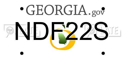 NDF22S Georgia License Plate