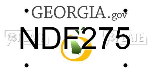 NDF275 Georgia License Plate