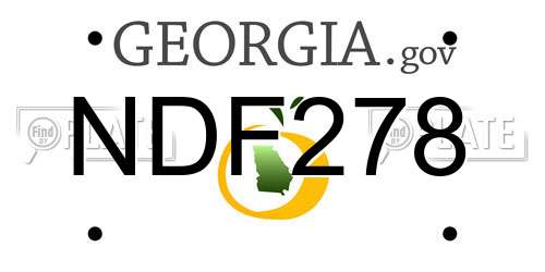 NDF278 Georgia License Plate