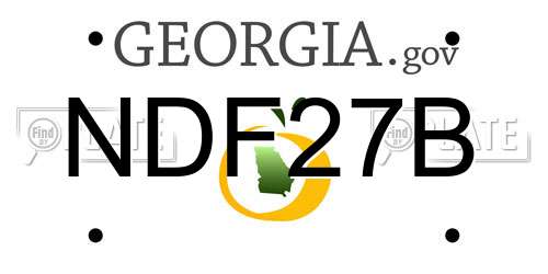NDF27B Georgia License Plate