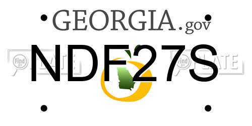 NDF27S Georgia License Plate