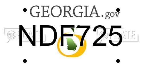 NDF725 Georgia License Plate