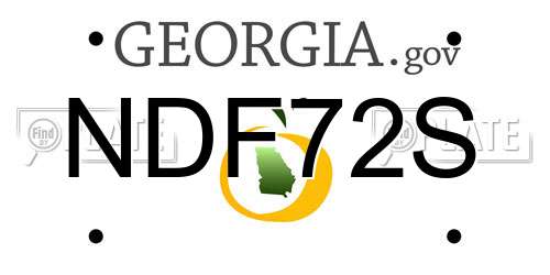 NDF72S Georgia License Plate
