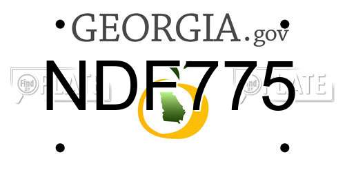 NDF775 Georgia License Plate