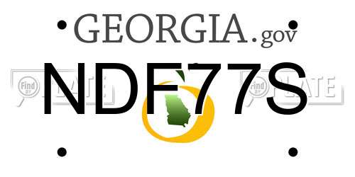 NDF77S Georgia License Plate