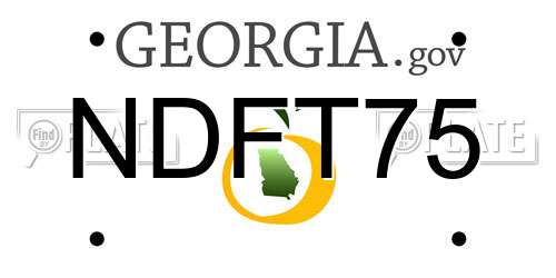 NDFT75 Georgia License Plate