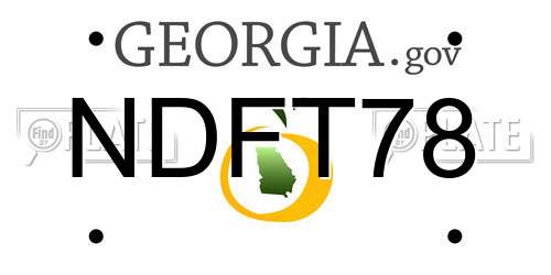 NDFT78 Georgia License Plate