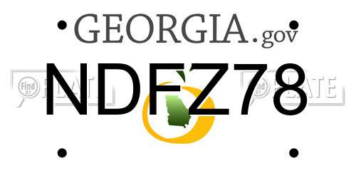NDFZ78 Georgia License Plate