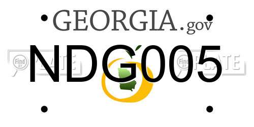 NDG005 Georgia License Plate