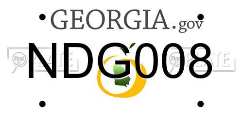 NDG008 Georgia License Plate