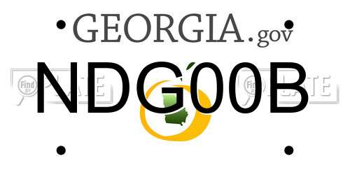 NDG00B Georgia License Plate