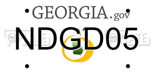 NDGD05 Georgia License Plate