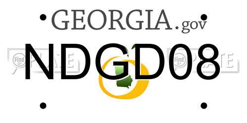 NDGD08 Georgia License Plate