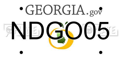 NDGO05 Georgia License Plate