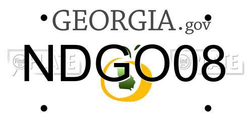 NDGO08 Georgia License Plate