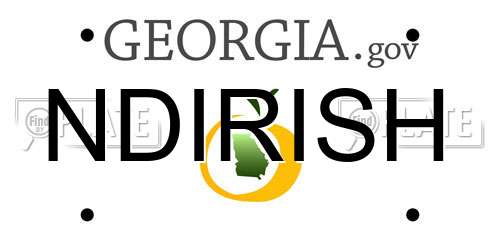 NDIRISH Georgia License Plate