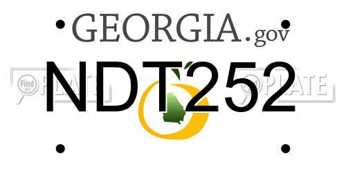 NDT252 Georgia License Plate
