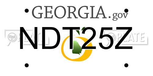 NDT25Z Georgia License Plate