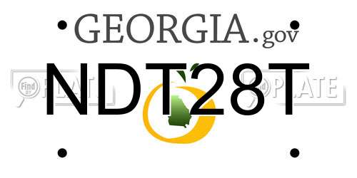 NDT28T Georgia License Plate