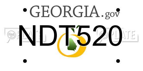 NDT520 Georgia License Plate