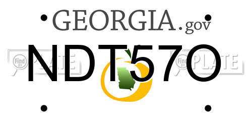 NDT57O Georgia License Plate