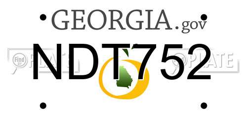 NDT752 Georgia License Plate