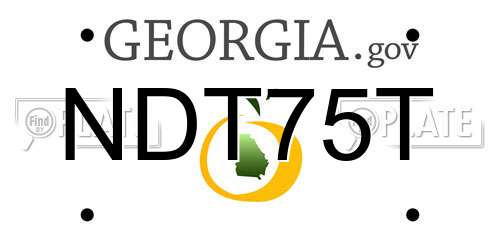 NDT75T Georgia License Plate