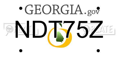 NDT75Z Georgia License Plate