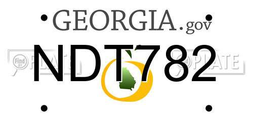 NDT782 Georgia License Plate