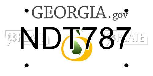 NDT787 Georgia License Plate
