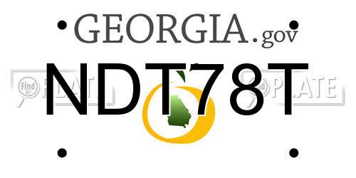 NDT78T Georgia License Plate