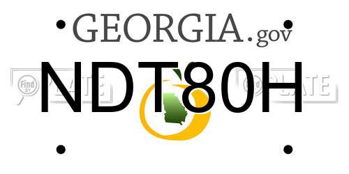 NDT80H Georgia License Plate