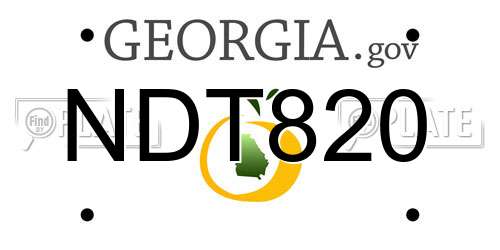 NDT820 Georgia License Plate