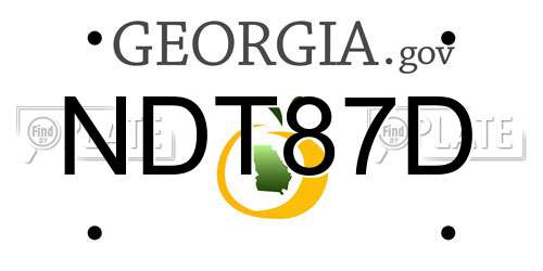NDT87D Georgia License Plate