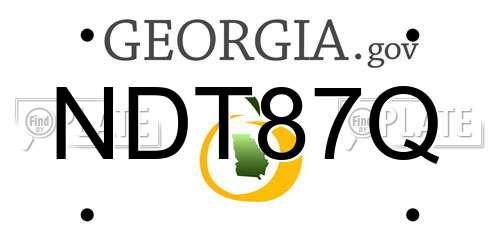 NDT87Q Georgia License Plate