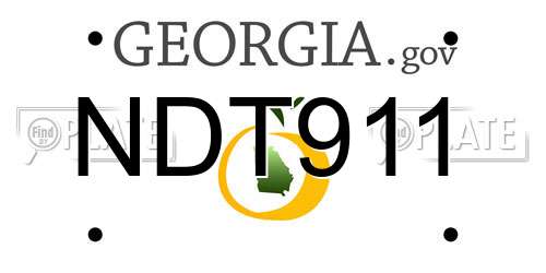NDT911 Georgia License Plate