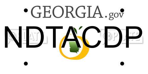 NDTACDP Georgia License Plate