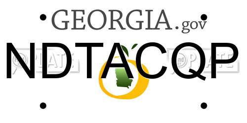 NDTACQP Georgia License Plate