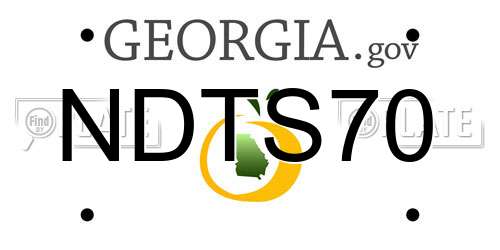NDTS70 Georgia License Plate