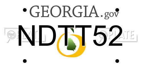 NDTT52 Georgia License Plate