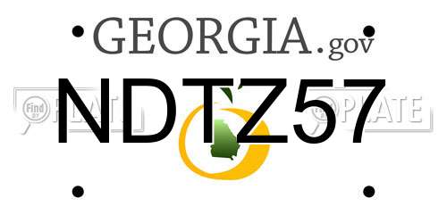 NDTZ57 Georgia License Plate