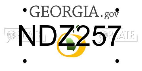 NDZ257 Georgia License Plate
