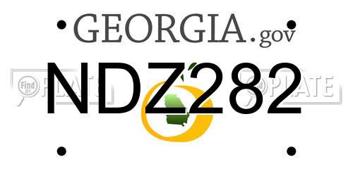 NDZ282 Georgia License Plate