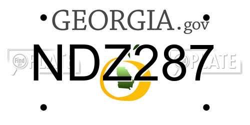 NDZ287 Georgia License Plate