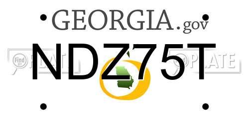 NDZ75T Georgia License Plate