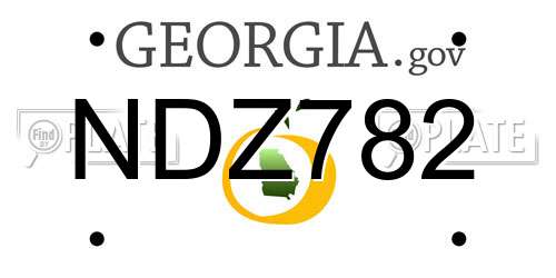 NDZ782 Georgia License Plate