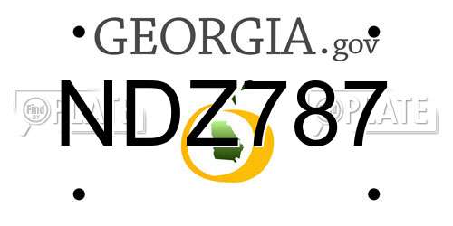 NDZ787 Georgia License Plate