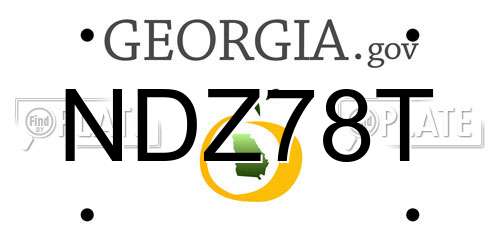 NDZ78T Georgia License Plate