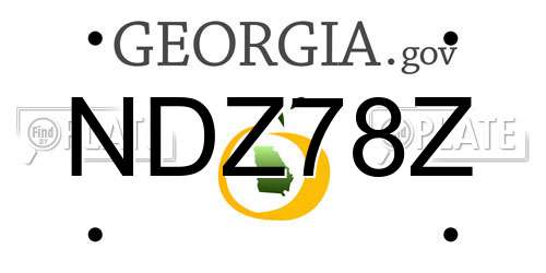 NDZ78Z Georgia License Plate